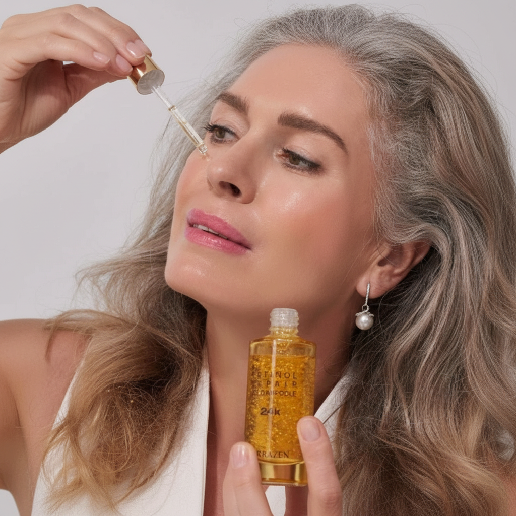 TERRAZEN - RETINOL REPAIR GOLD AMPOULE 24K - Pleťové sérum s retinolem a 24k zlatem 50 ml