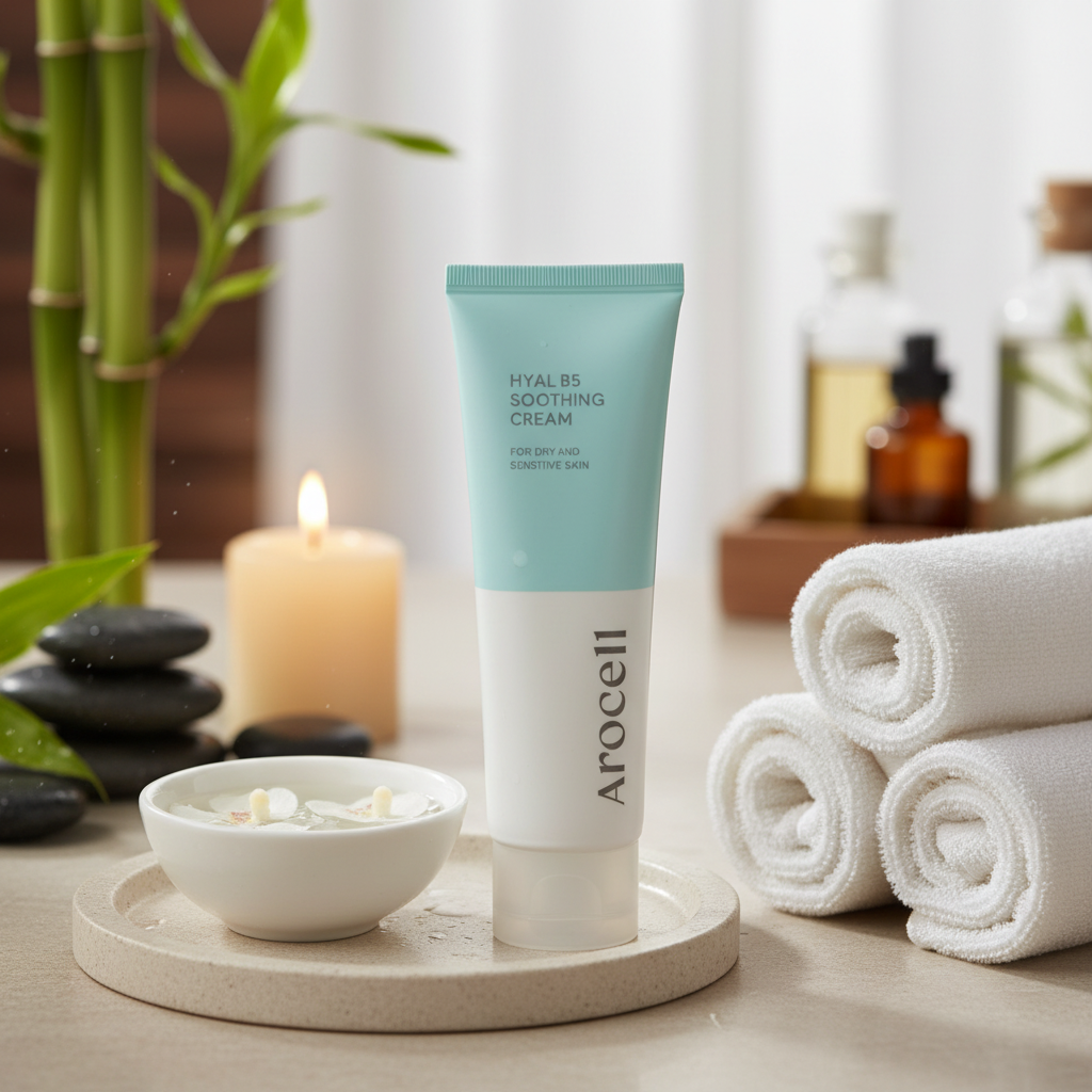 AROCELL - HYAL B5 SOOTHING CREAM - Uklidňující hydratační krém s panthenolem a 8 typy kyseliny hyaluronové 80 g