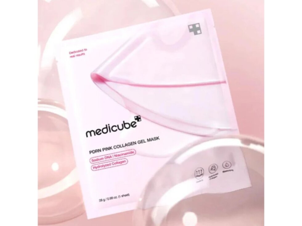 MEDICUBE - PDRN PINK COLLAGEN GEL MASK - Luxusní hydrogelová kolagenová maska s PDRN a peptidy 1 ks
