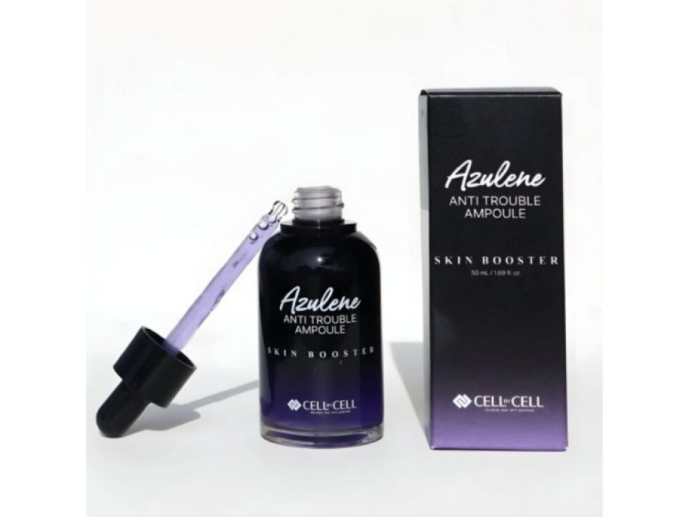 CELL BY CELL - AZULENE ANTI TROUBLE AMPOULE SKIN BOOSTER - Sérum pro zklidnění aknózní pleti a redukci nedokonalostí 50 ml