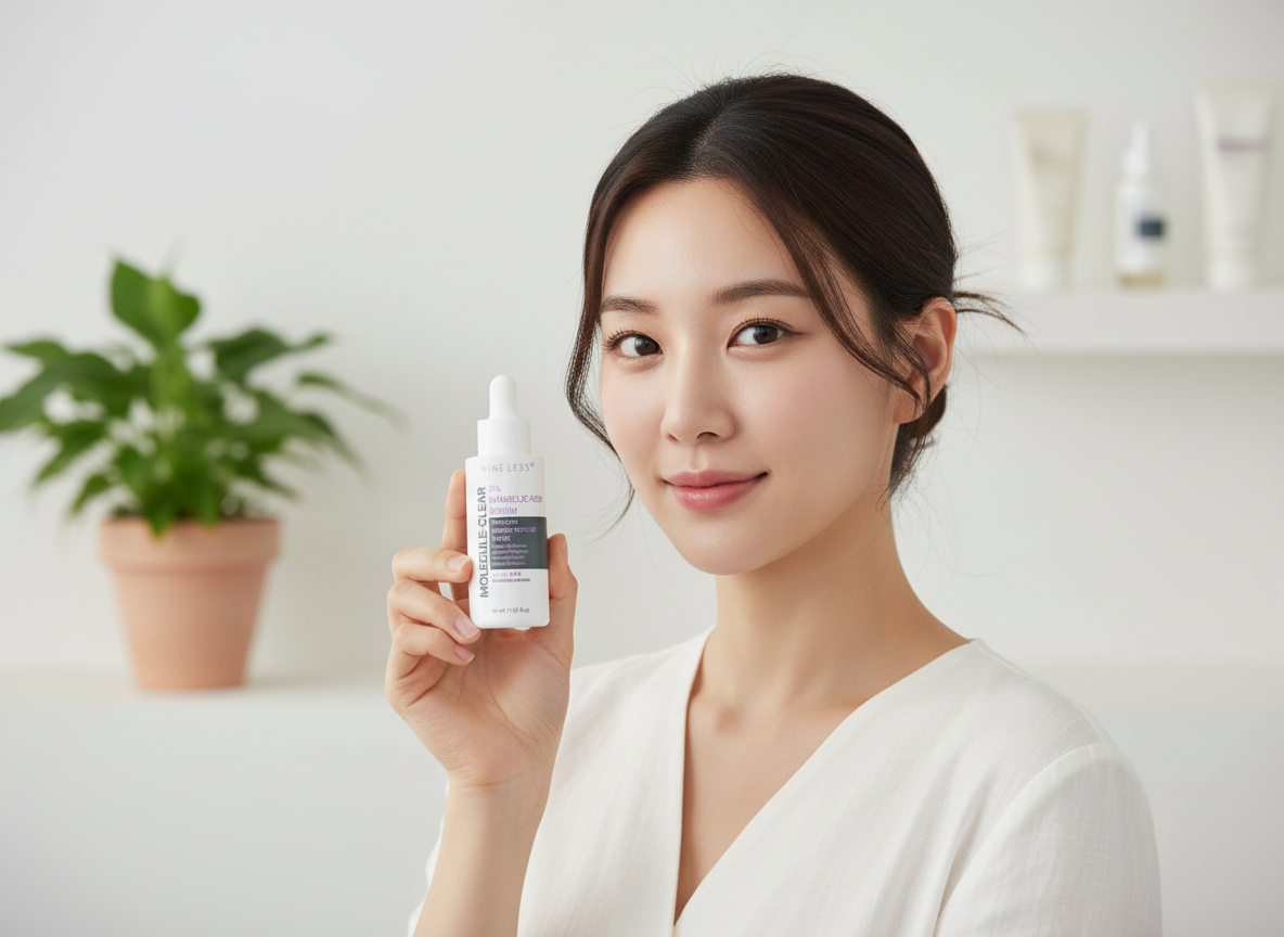 NINE LESS - MOLECULE CLEAR 5% MANDELIC ACID SERUM - Jemné exfoliační sérum s 5% kyselinou mandlovou pro citlivou a problematickou pleť 30 ml