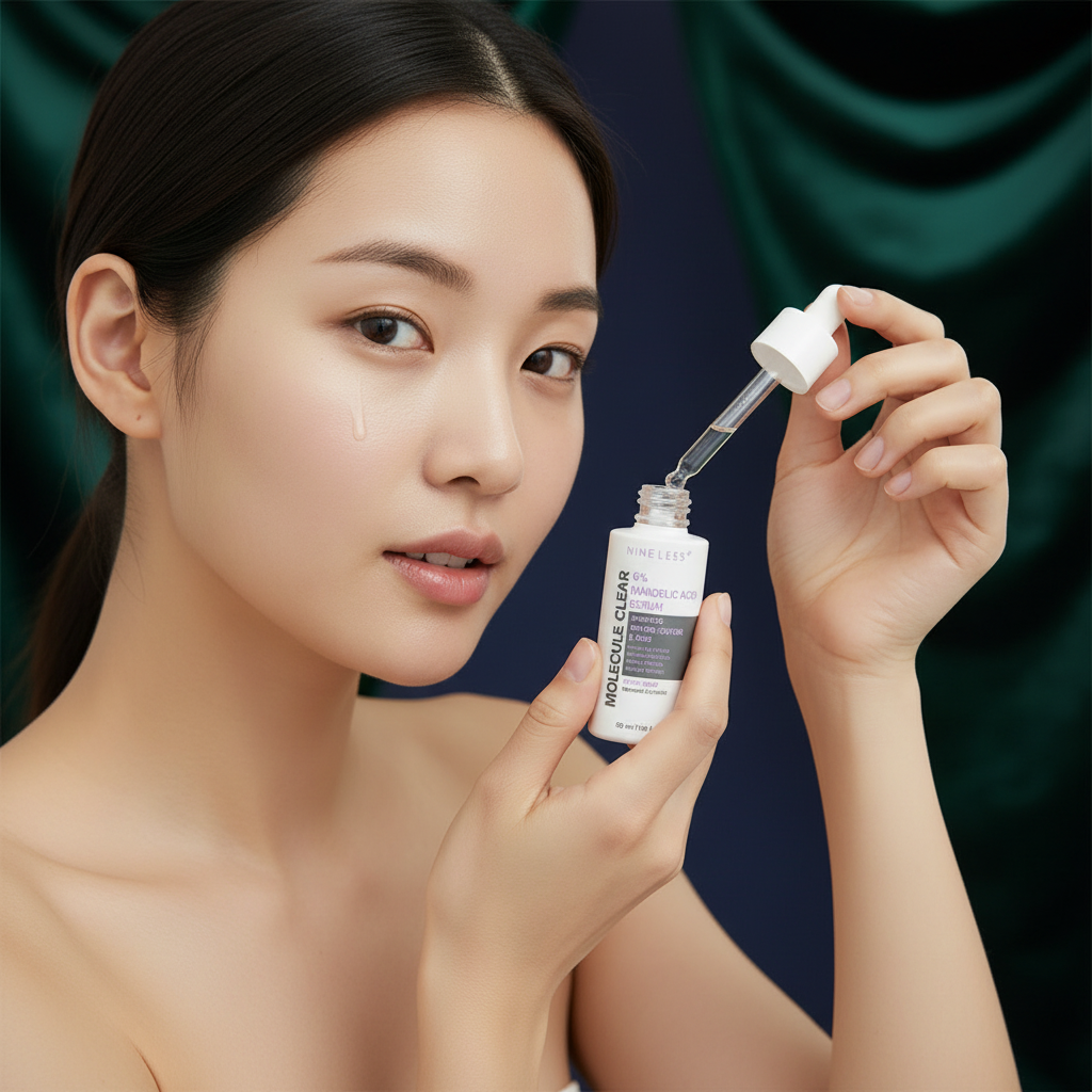 NINE LESS - MOLECULE CLEAR 5% MANDELIC ACID SERUM - Jemné exfoliační sérum s 5% kyselinou mandlovou pro citlivou a problematickou pleť 30 ml