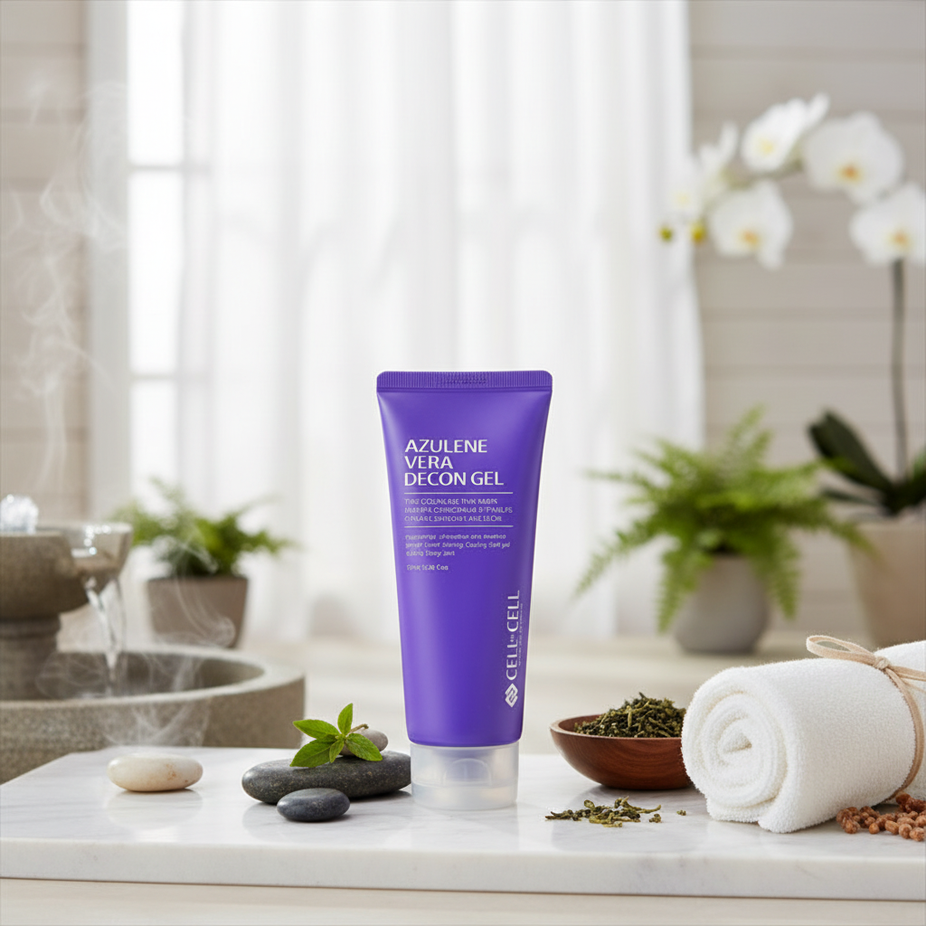 CELL BY CELL - AZULENE VERA DECON GEL - Vysoce koncentrovaný zklidňující gel s azulénem a CICA pro podrážděnou pleť 280 ml EXTRA VELKÉ BALENÍ