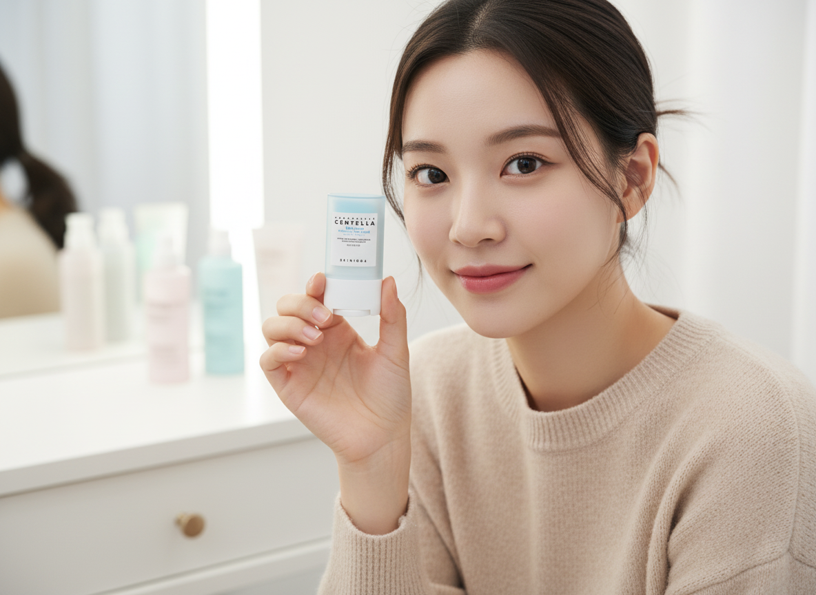 SKIN1004 - MADAGASCAR CENTELLA HYALU CICA SILKY FIT SUN STICK - Ultralehký opalovací stick s vysokou ochranou a zklidňujícím účinkem SPF 50+ PA++++ 7 g MINI VELIKOST