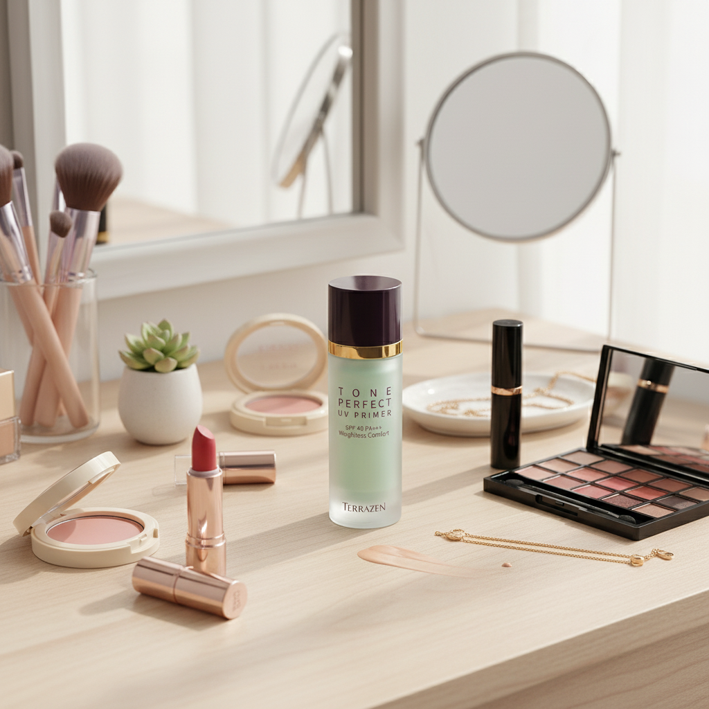 TERRAZEN - MAKE-UP TONE PERFECT PRIMER SPF40 PA+++ - Korekční CC krém & make-up primer se zeleným odstínem pro sjednocení pleti a SPF 30 ml