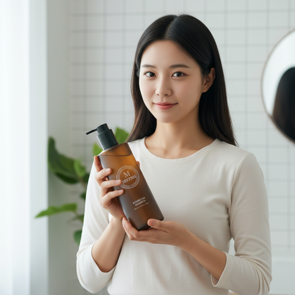 BRITISH M - KOMBUCHA SHAMPOO - Korejský vlasový šampon bez silikonů proti vypadávání vlasů 350 ml