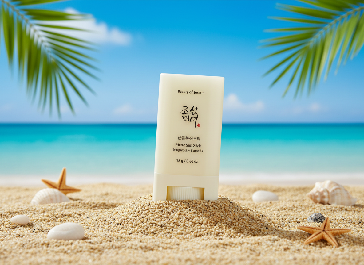 BEAUTY OF JOSEON - MATTE SUN STICK MUGWORTH&CAMELIA SPF50+ - Matná ochranná tyčinka s pelyňkem a kamélií pro snadnou reaplikaci SPF během dne 18 g