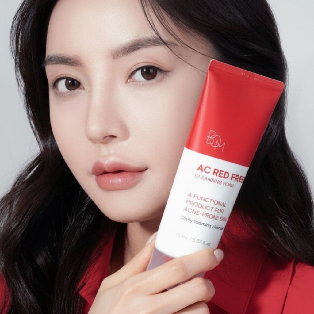 B.O.M. -AC RED FREE CLEANSING FOAM - Čisticí pěna s kyselinou salicylovou a Centellou 150 ml