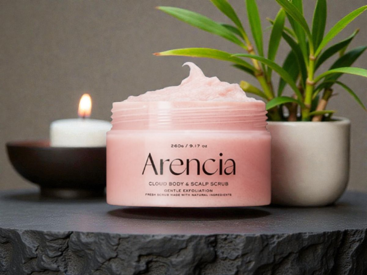 ARENCIA - FRESH CLOUD SCRUB LAVENDER & PEAR - Jemný tělový a vlasový peeling s levandulí a hruškou 260 g