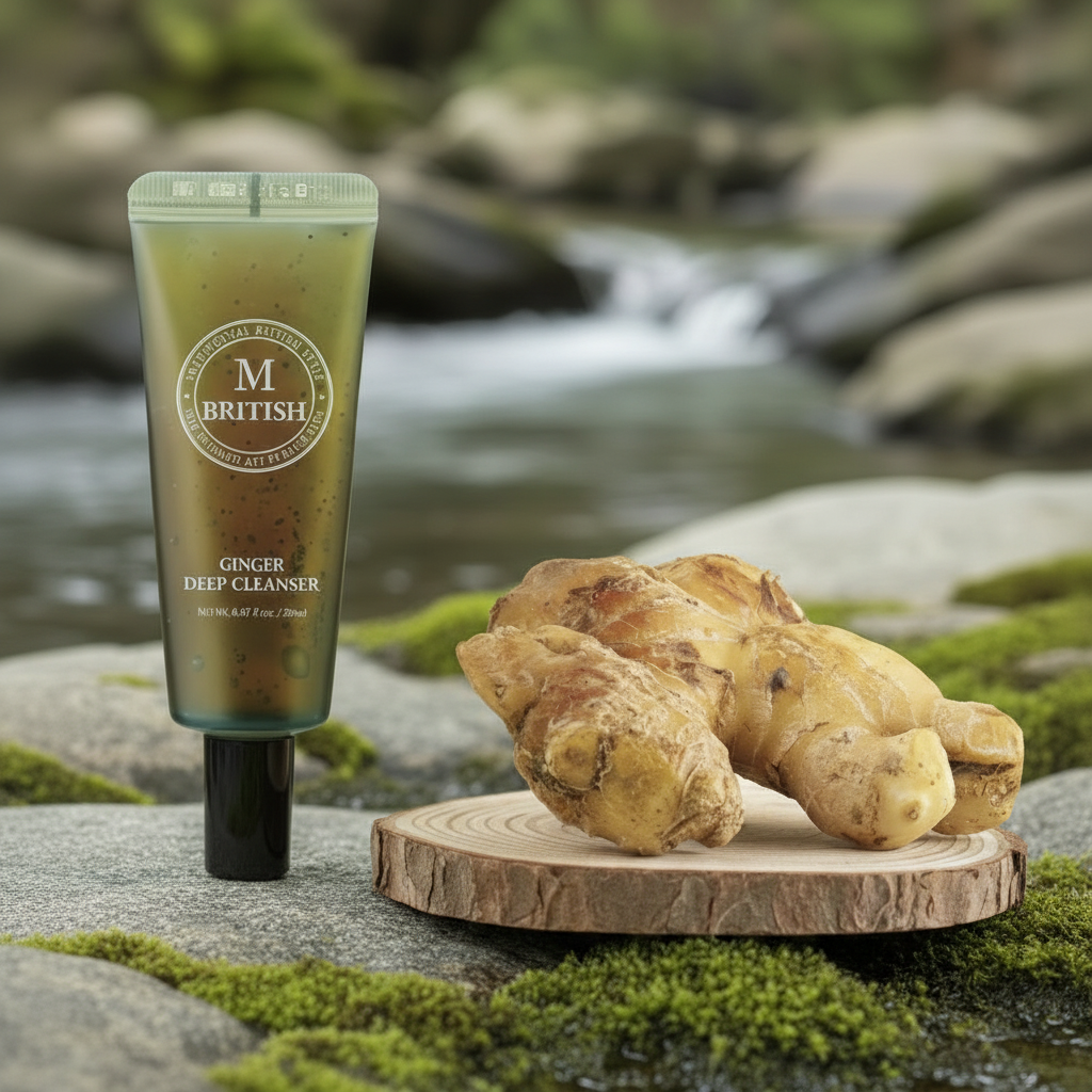 British M - Ginger Deep Cleanser - Hloubkově čisticí peelingový gel pro zdravou a vyváženou pokožku hlavy 20 ml × 4 ks