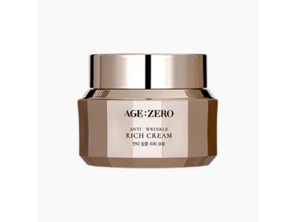 AGE:ZERO - ANTI WRINKLE RICH CREAM - Intenzivně vyživující protivráskový krém pro zpevnění a rozjasnění pleti 50 g