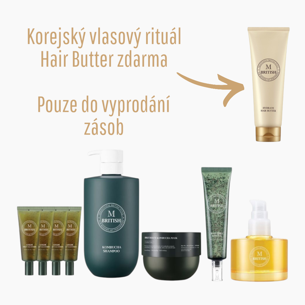 British M – Vlasový rituál Olgy Menzelové s kombuchou 5 kroků PLUS Hair Butter ZDARMA