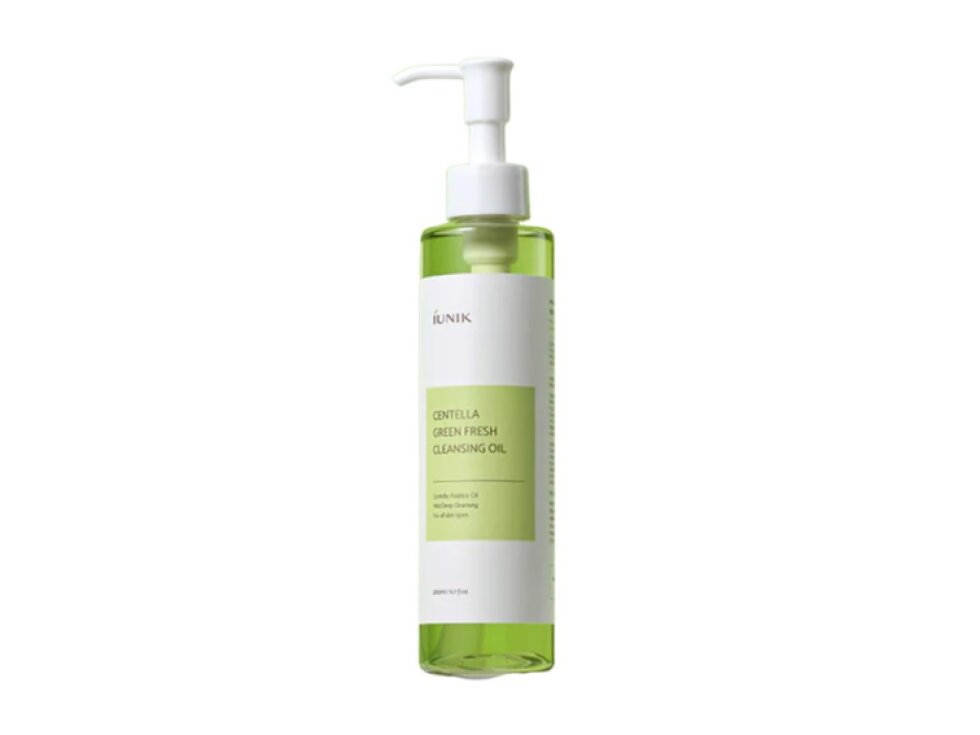 iUNIK - CENTELLA GREEN FRESH CLEANSING OIL - Jemný odličovací olej s centellou pro citlivou a problematickou pleť 200 ml