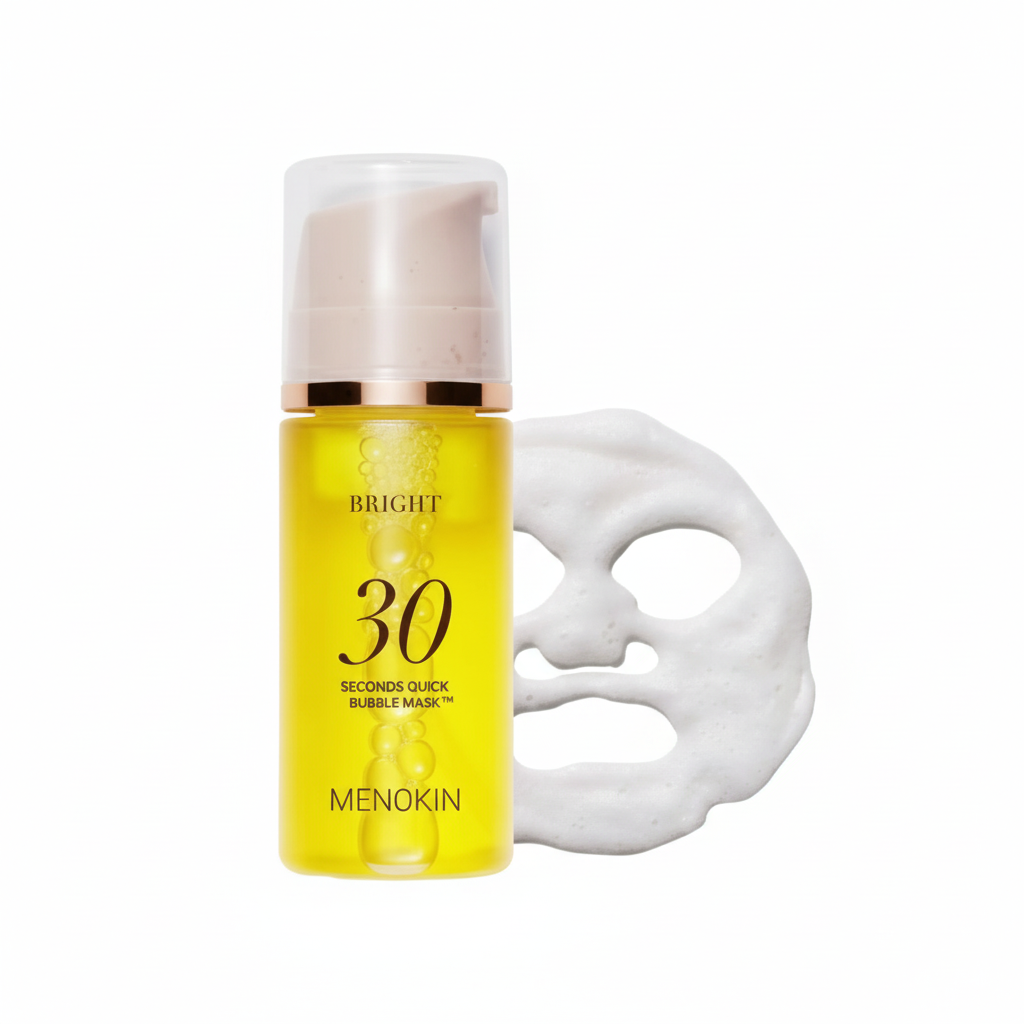 MENOKIN - 30 SECOND QUICK BUBBLE MASK BRIGHT - 0sekundové rozjasňující bublinkové sérum v masce s glutathionem 95 ml