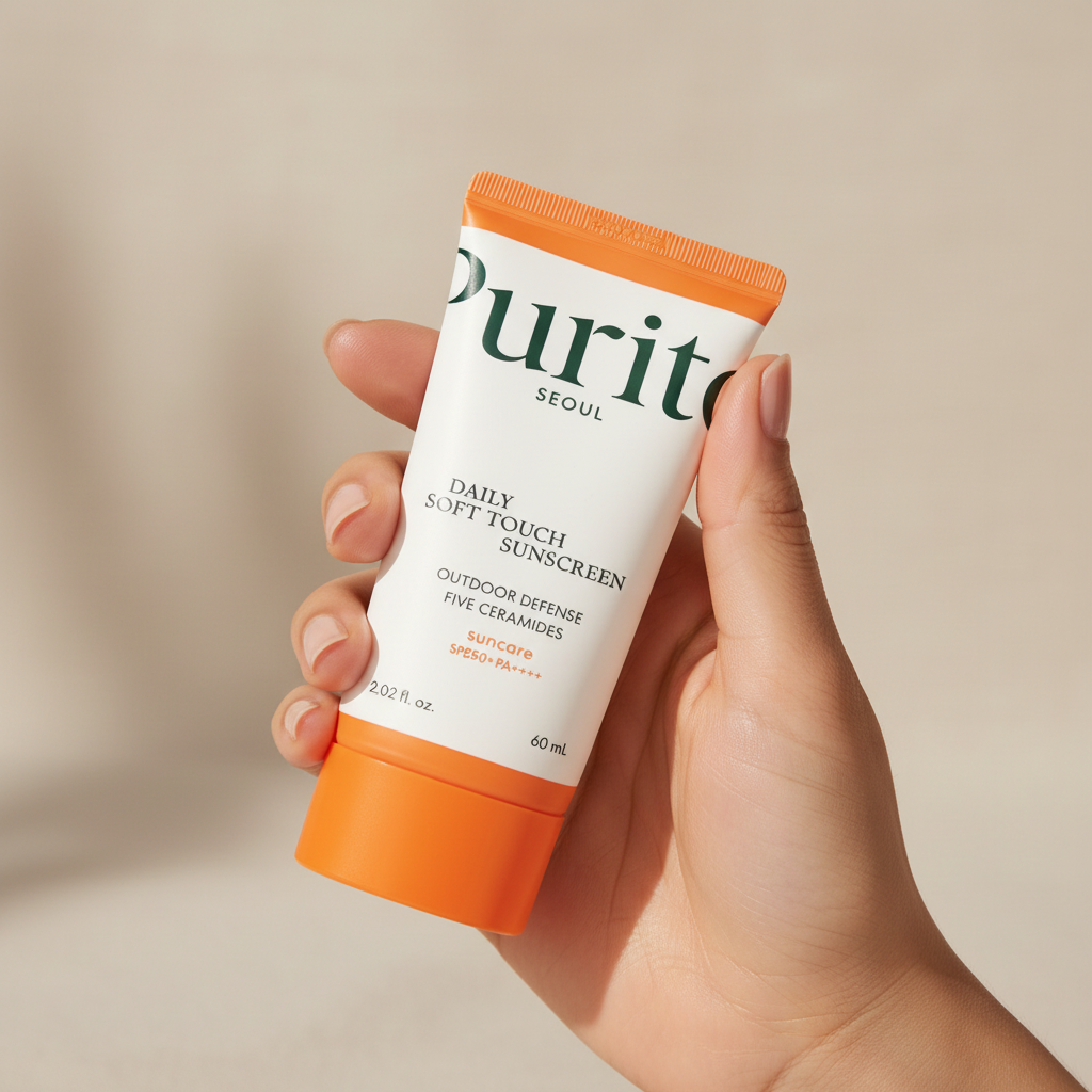 PURITO SEOUL - DAILY SOFT TOUCH SUNSCREEN SPF50+ PA++++ - Lehký a zklidňující opalovací krém s ceramidy a centellou 60 ml