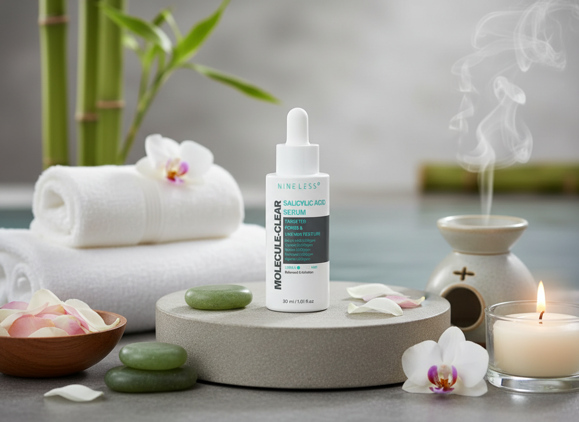 NINE LESS - MOLECULE CLEAR SALICYLIC ACID SERUM - Čisticí sérum s kyselinou salicylovou pro ucpané póry, akné a nerovnou texturu pleti 30 ml