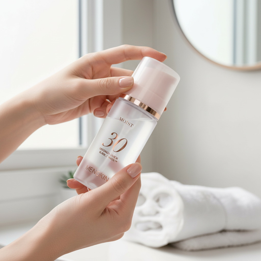 MENOKIN - 30 SECOND QUICK BUBBLE MASK MOIST - 30sekundové hydratační bublinkové sérum v masce s kyselinou hyaluronovou 95 ml