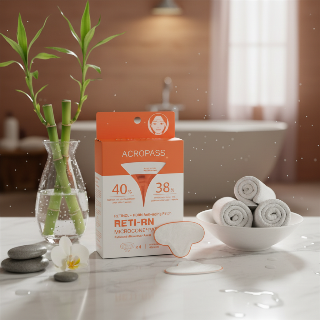 ACROPASS - RETINOL RETI-RN MICROCONE PATCH T SHAPED - Mikrojehličková anti-age náplast s retinolem a PDRN pro cílenou péči o hlubší vrásky glabella 4 ks