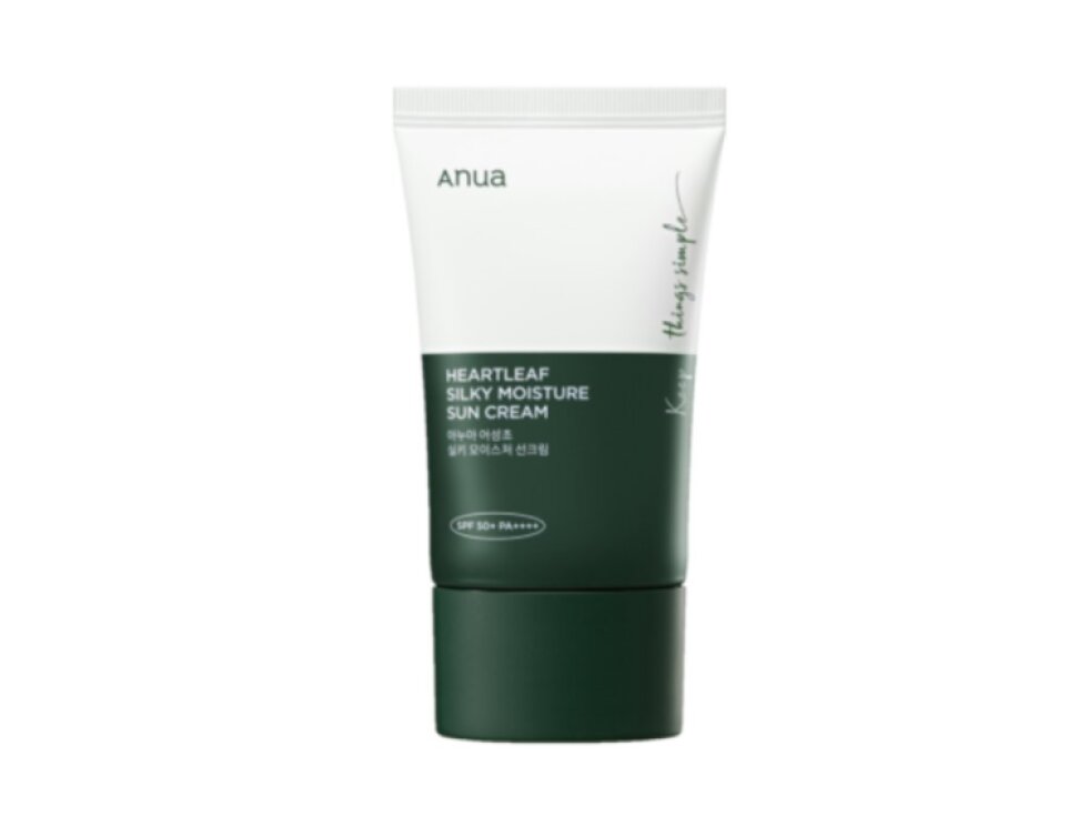 ANUA - HEARTLEAF SILKY MOISTURE SUNCREAM - Opalovací krém s houttuynií srdčitou SPF 50+ PA++++ 50 ml