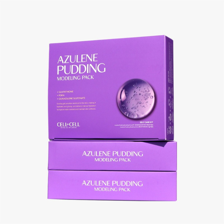 CELL BY CELL - AZULENE PUDDING MODELING MASK - SOS zklidňující pudding maska s azulénem, PDRN a glutathionem 1 dávka