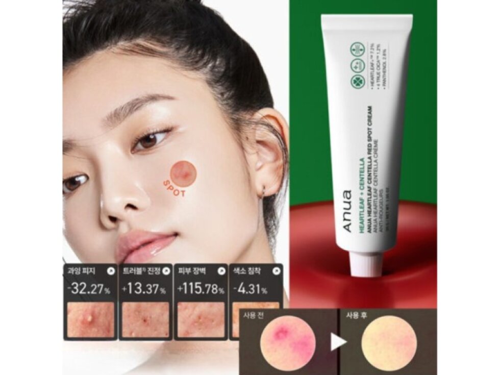 ANUA - CENTELLA RED SPOT CREAM - Zklidňující krém pro lokální péči o akné a zarudnutí 30 ml