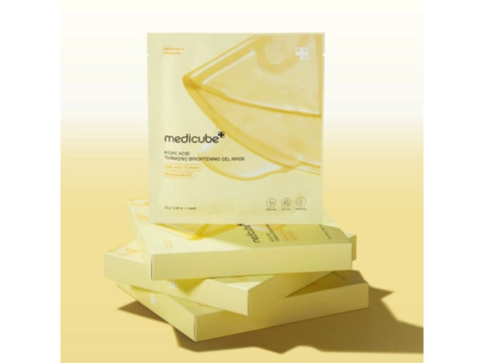 MEDICUBE - KOJIC ACID TURMERIC BRIGHTENING GEL MASK - Luxusní rozjasňující hydrogelová maska s kurkumou a kyselinou kojovou 1 ks