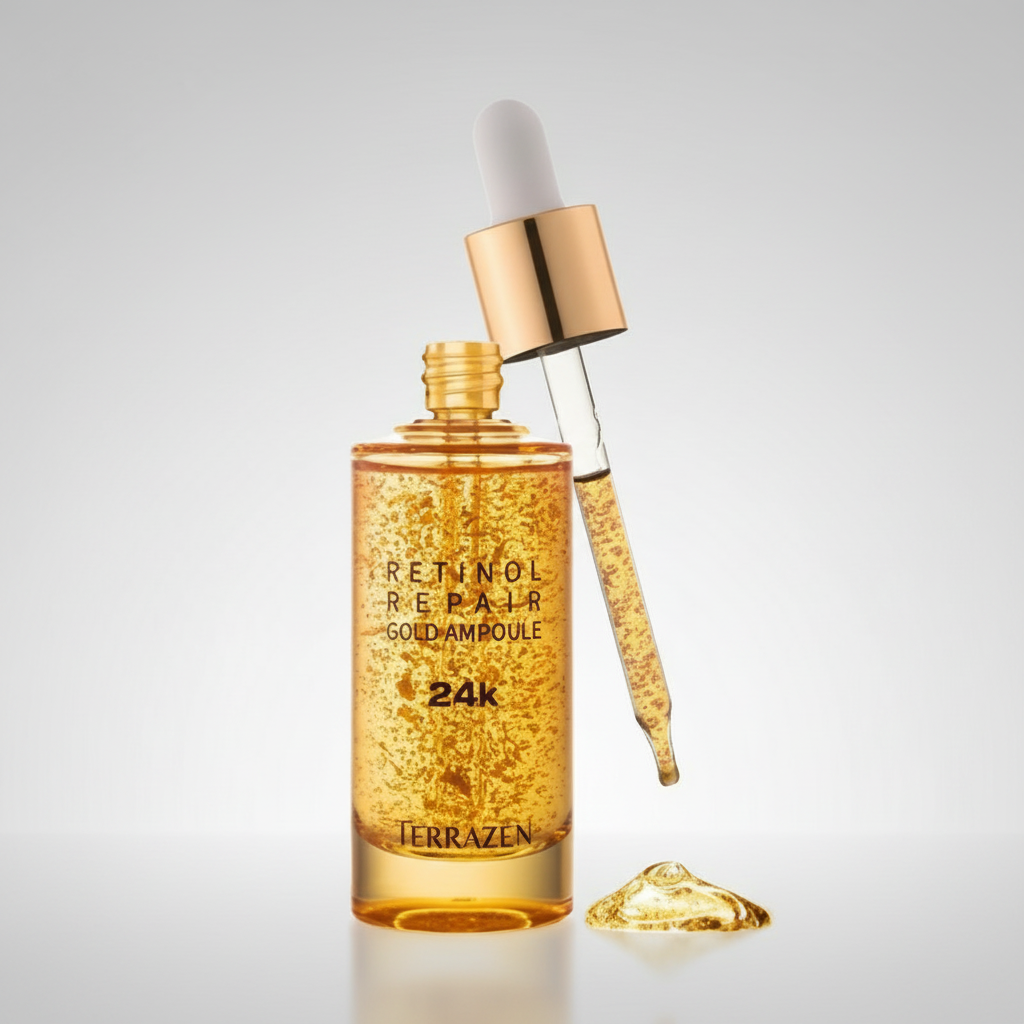 TERRAZEN - RETINOL REPAIR GOLD AMPOULE 24K - Pleťové sérum s retinolem a 24k zlatem 50 ml