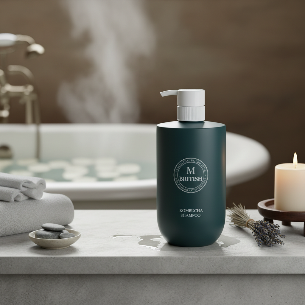 BRITISH M - KOMBUCHA SHAMPOO - Korejský vlasový šampon bez silikonů proti vypadávání vlasů 750 ml