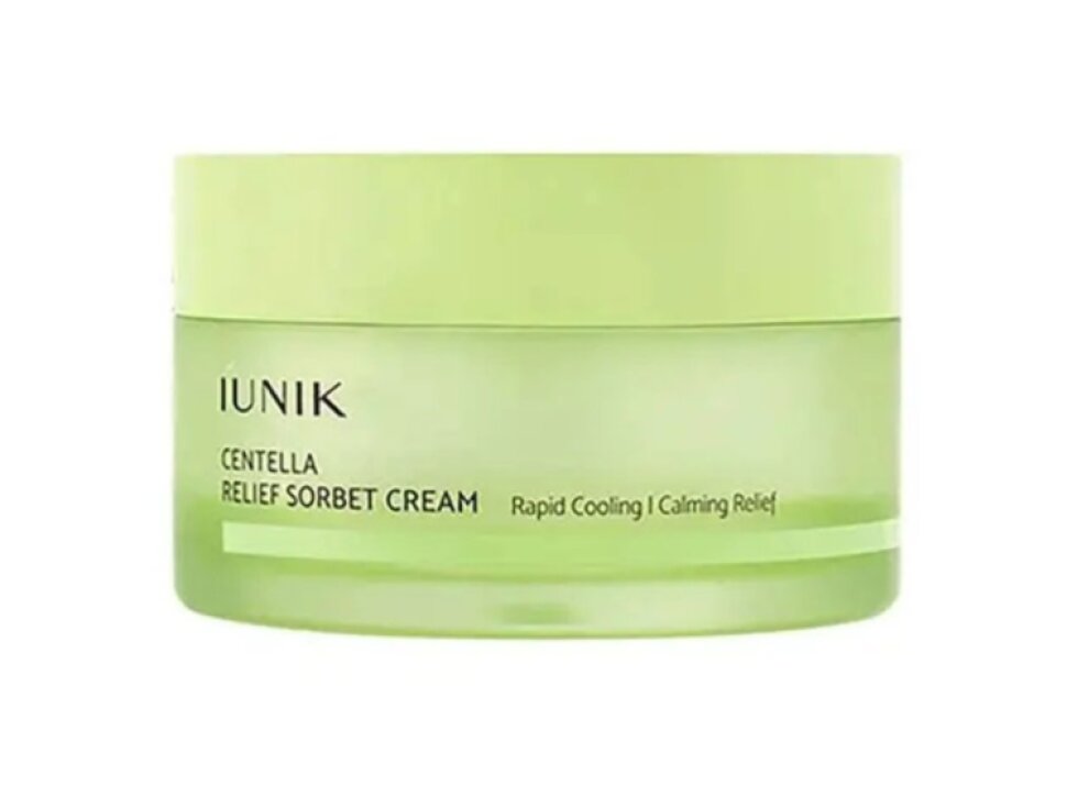 iUNIK - CENTELLA RELIEF SORBET CREAM - Chladivý zklidňující krém s centellou pro citlivou a přehřátou pleť 50 ml