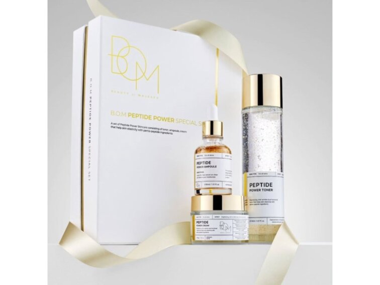 B.O.M. - PEPTIDE POWER SPECIAL SET - Luxusní protivrásková sada s peptidy a čistým zlatem 3 produkty