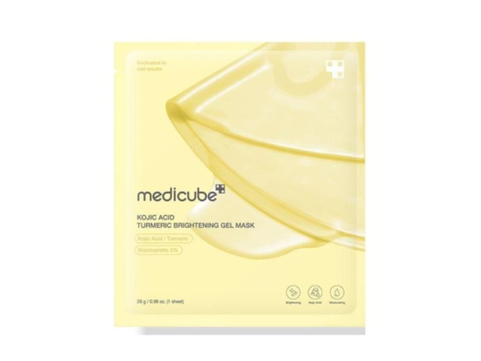 MEDICUBE - KOJIC ACID TURMERIC BRIGHTENING GEL MASK - Luxusní rozjasňující hydrogelová maska s kurkumou a kyselinou kojovou 1 ks