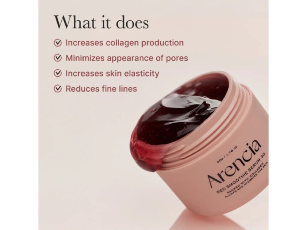 ARENCIA - FRESH RED SMOOTHIE SERUM 30 - Výživné kolagenové sérum s efektem noční masky 50 ml