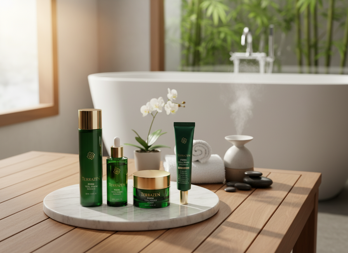 TERRAZEN - PDRN TOTAL RENEW - Luxusní regenerační péče s PDRN a kyselinou hyaluronovou pro obnovu a zpevnění pleti 4 produkty