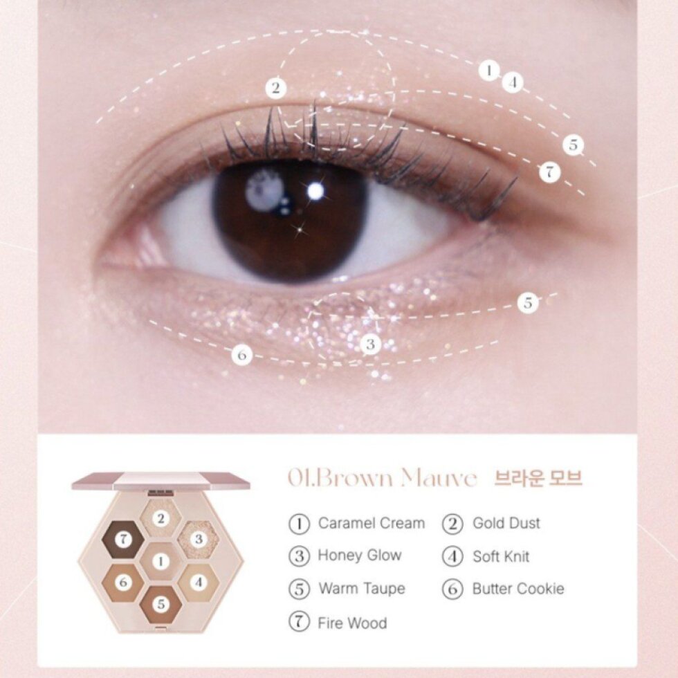 Elroel - Barely Mood Eyeshadow Palette - 01 Brown Mauve - Paletka očních stínů v elegantních hnědo-mauve tónech 8,7 g