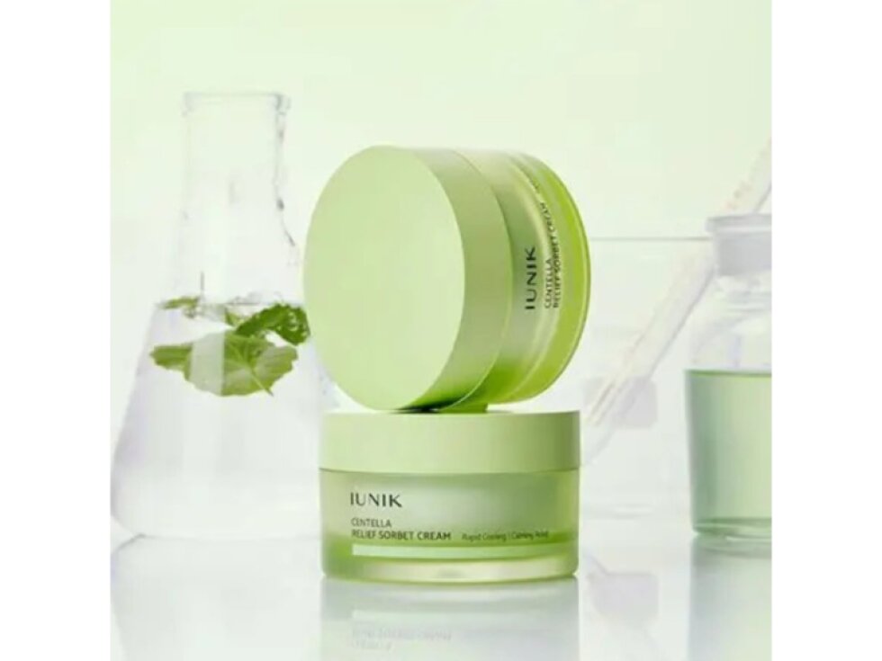 iUNIK - CENTELLA RELIEF SORBET CREAM - Chladivý zklidňující krém s centellou pro citlivou a přehřátou pleť 50 ml