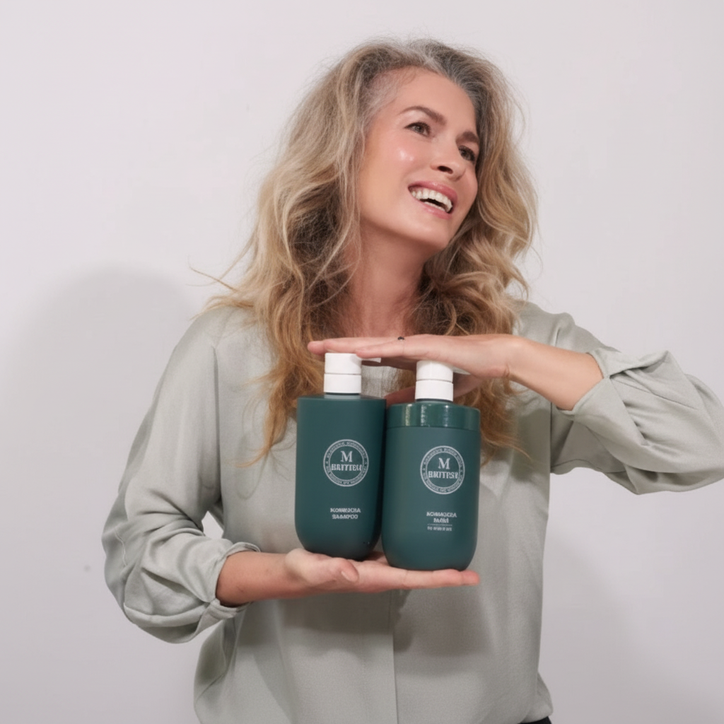 BRITISH M - KOMBUCHA SHAMPOO - Korejský vlasový šampon bez silikonů proti vypadávání vlasů 750 ml