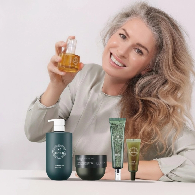 British M – Vlasový rituál Olgy Menzelové s kombuchou 5 kroků PLUS Hair Butter ZDARMA