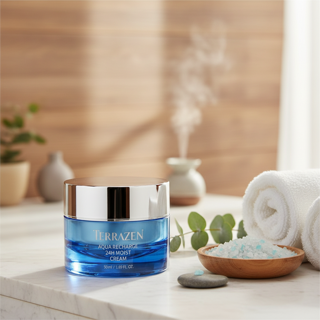 TERRAZEN - AQUA RECHARGE 24h MOIST CREAM - Hydratační pleťový krém s kyselinou hyaluronovou pro 24hodinovou hydrataci 50 ml