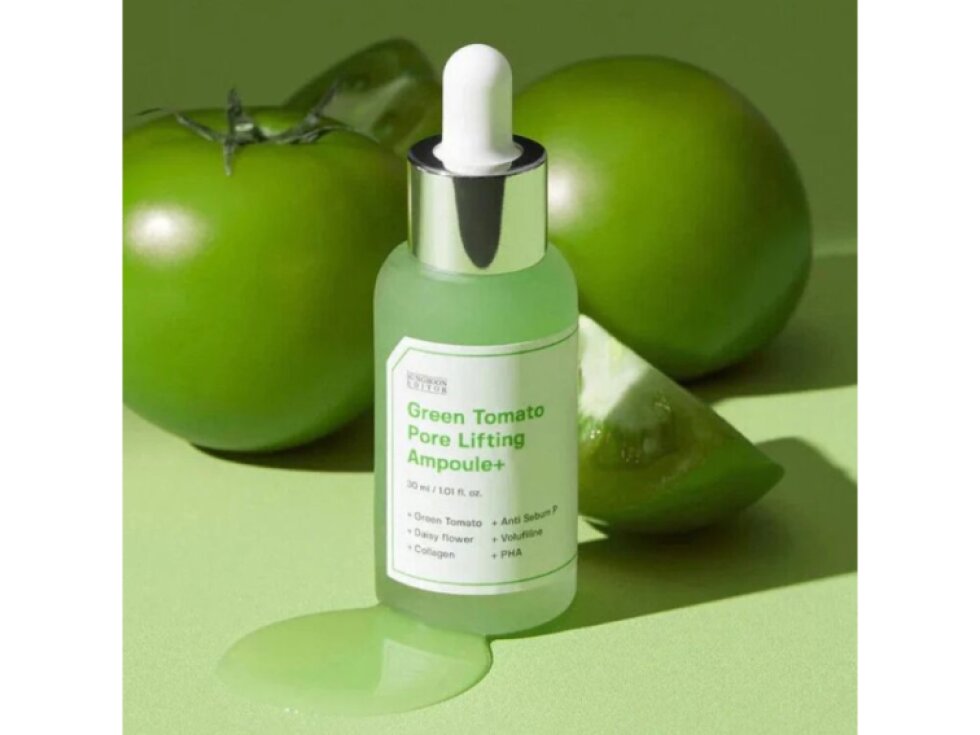 SUNGBOON EDITOR - GREEN TOMATO PORE LIFTING AMPOULE - Liftingové sérum s extraktem ze zeleného rajčete na rozšířené póry a vyhlazení pleti30 ml