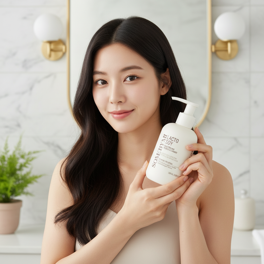 SOME BY MI – Lactosoy Mild Bubble Peeling Cleanser – Jemný peelingový čisticí gel s fermentovanou sójou 180 ml