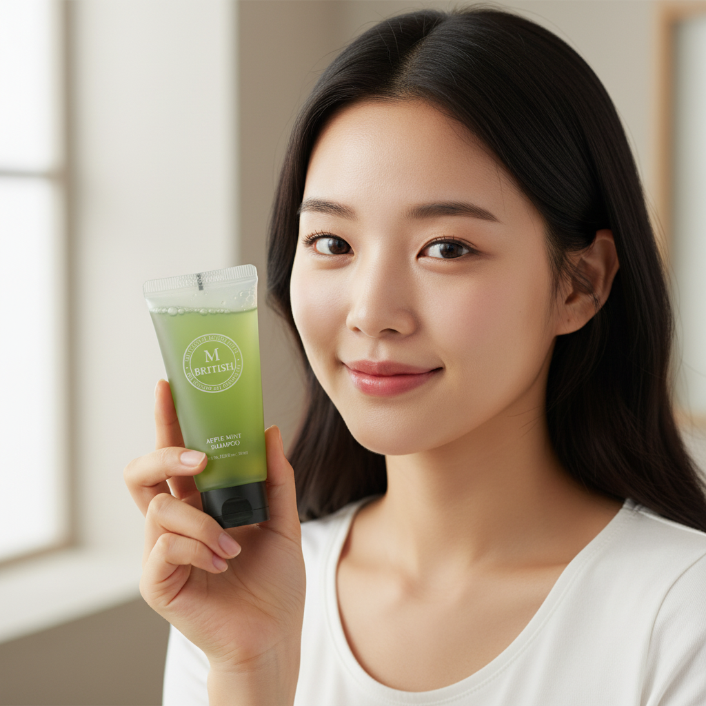 British M - Apple Mint Cooling Shampoo - Korejský chladivý šampon na mastnou pokožku hlavy a lupy 60 ml