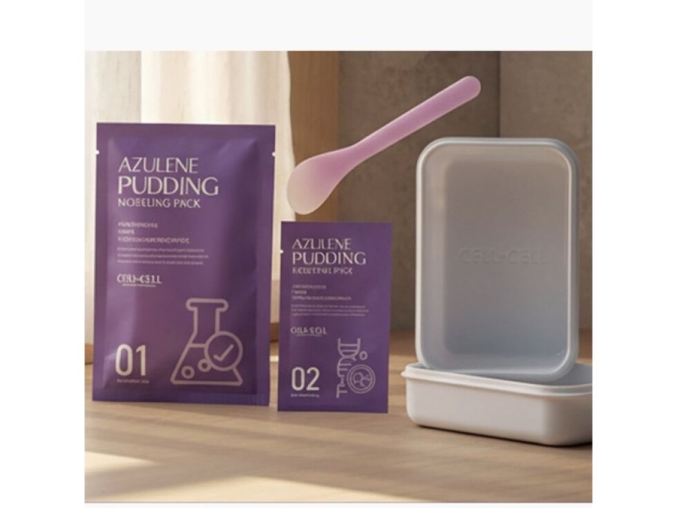 CELL BY CELL - AZULENE PUDDING MODELING MASK - SOS zklidňující pudding maska s azulénem, PDRN a glutathionem 5 masek