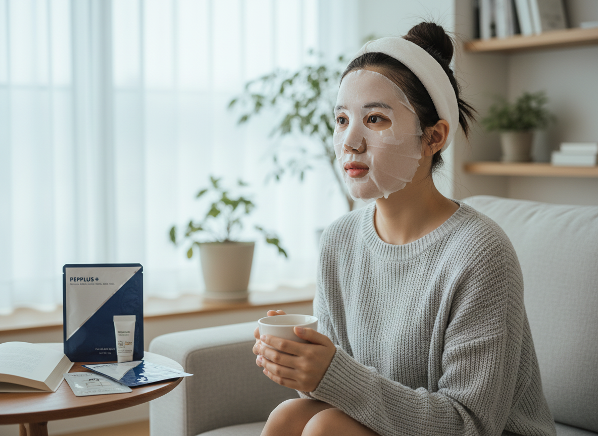 PEPPLUS+ - PEPSOLUTION FACIAL MASK - Liftingová pleťová maska s perlovým extraktem a peptidy 25 ml