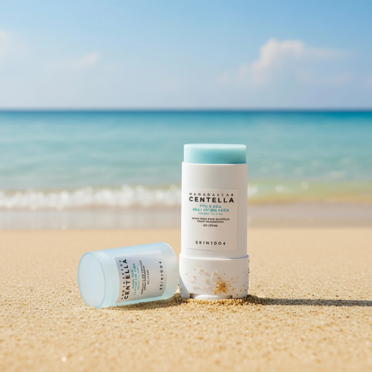 SKIN1004 - MADAGASCAR CENTELLA HYALU CICA SILKY FIT SUN STICK - Ultralehký opalovací stick s vysokou ochranou a zklidňujícím účinkem SPF 50+ PA++++ 20 g