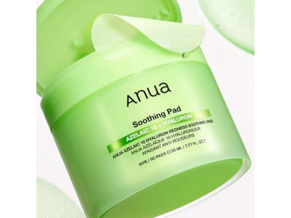 ANUA - AZELAIC 10 HYALURON REDNESS SOOTHING PAD - Zklidňující tamponky s kyselinou azelaovou a CICA komplexem 90 ks