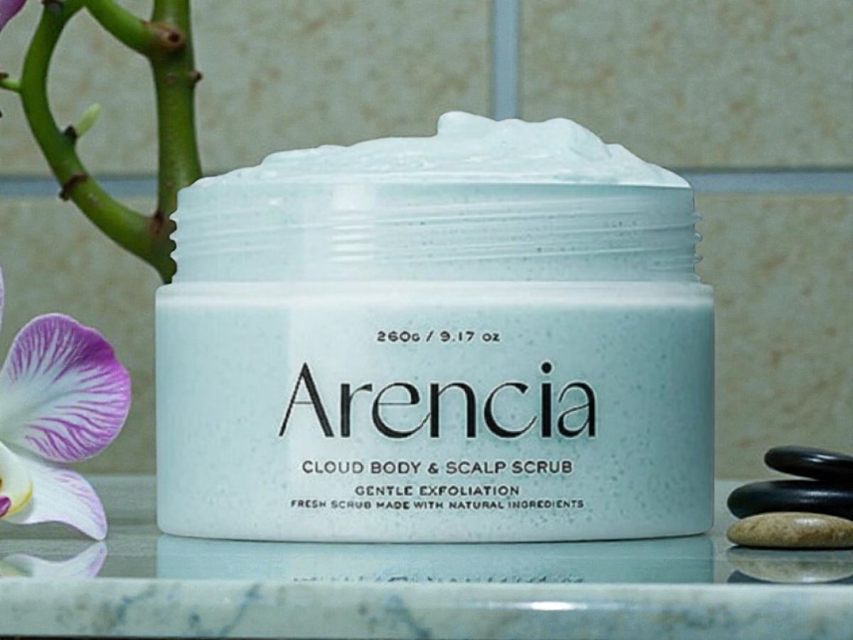 ARENCIA - FRESH CLOUD SCRUB WHITE French MINT & LILY - Jemný tělový a vlasový peeling 260 g