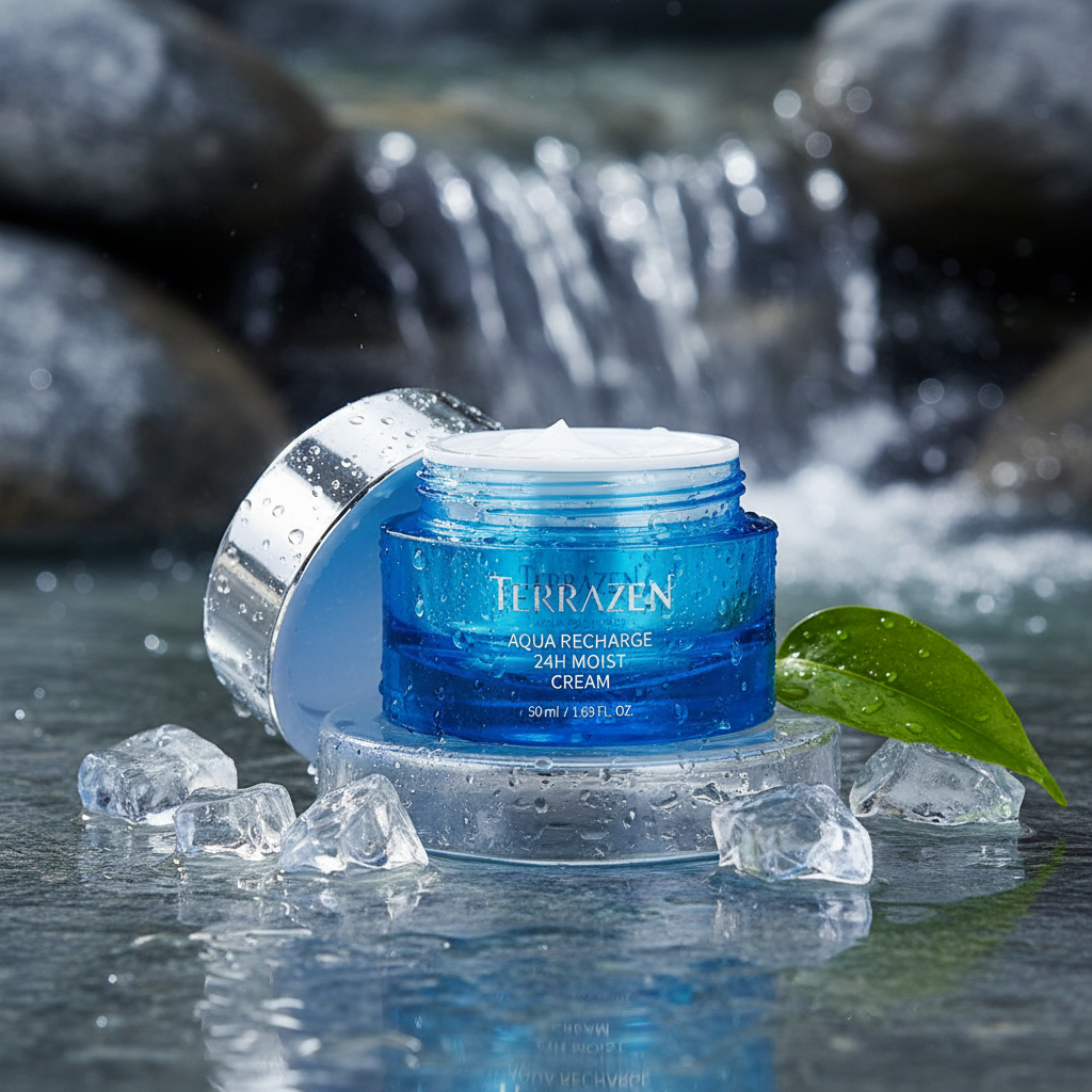 TERRAZEN - AQUA RECHARGE 24h MOIST CREAM - Hydratační pleťový krém s kyselinou hyaluronovou pro 24hodinovou hydrataci 50 ml