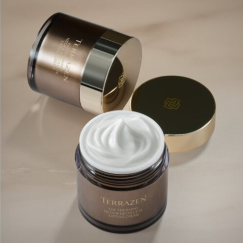 Terrazen - EGF Therapy Neck & Decollete Lifting Cream - Intenzivní liftingový krém na krk a dekolt s EGF a Volufilinem pro pevnější kontury a vyhlazenou pokožku 100 g
