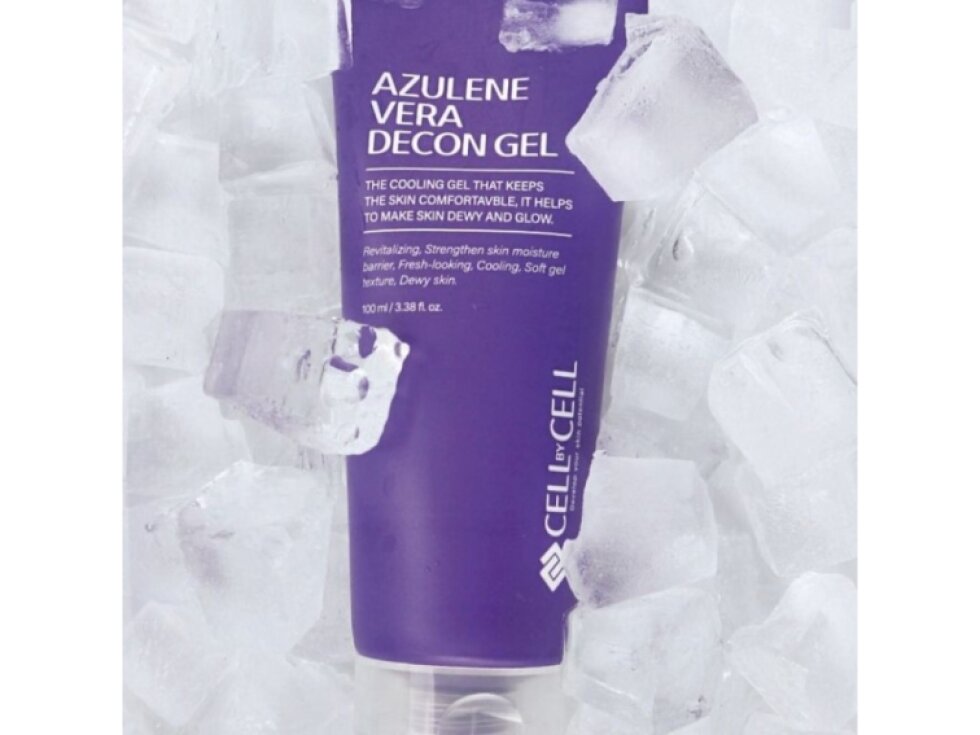CELL BY CELL - AZULENE VERA DECON GEL - Vysoce koncentrovaný zklidňující gel s azulénem a CICA pro podrážděnou pleť 280 ml EXTRA VELKÉ BALENÍ