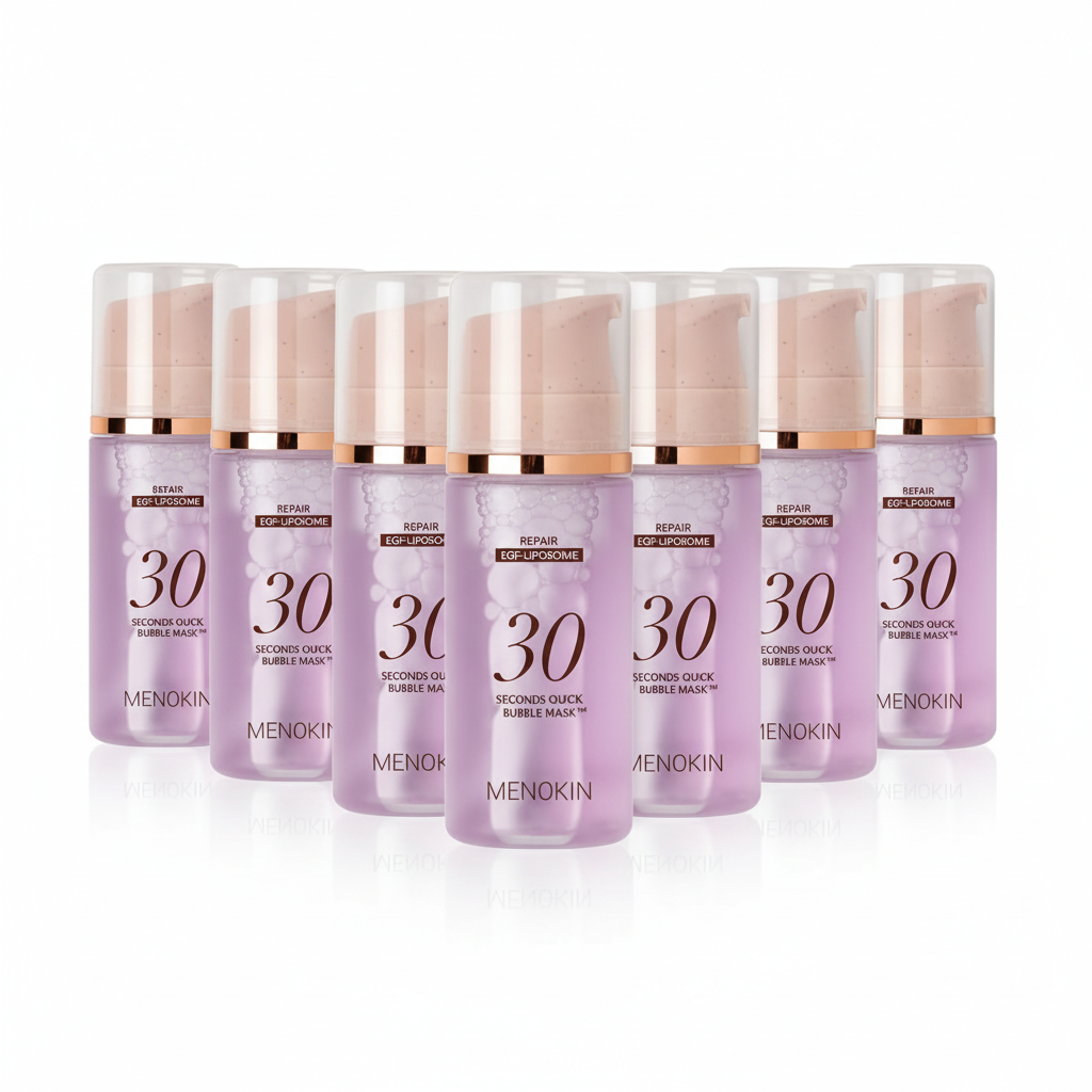 MENOKIN - 30 SECOND QUICK BUBBLE MASK REPAIR - 30sekundové regenerační bublinkové sérum v masce s EGF liposomy 95 ml